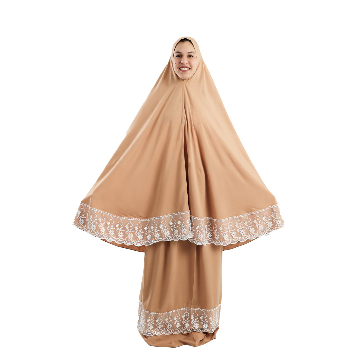 Two-Piece Beige Dantelle Prayer Dress