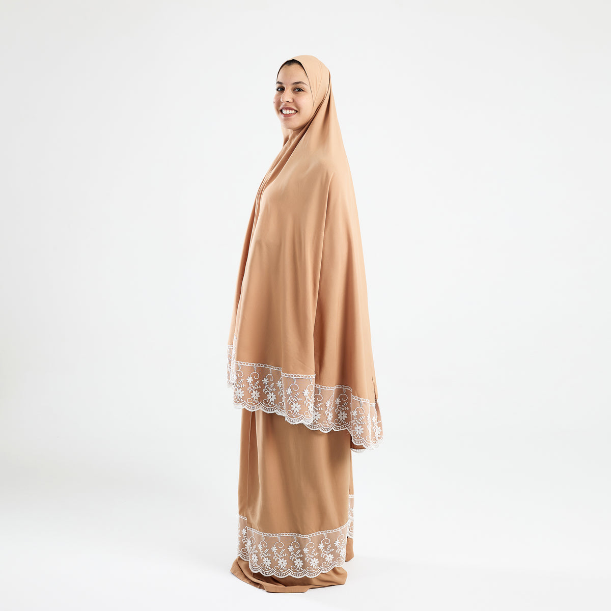 Two-Piece Beige Dantelle Prayer Dress