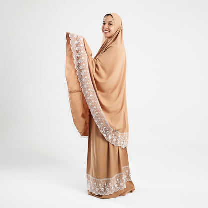 Two-Piece Beige Dantelle Prayer Dress