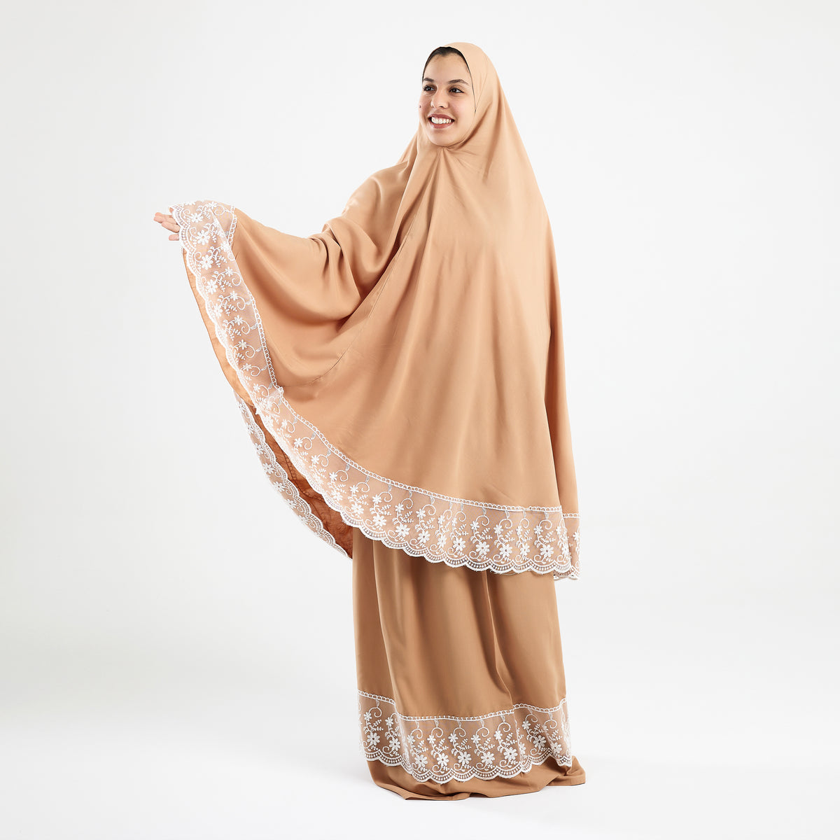 Two-Piece Beige Dantelle Prayer Dress