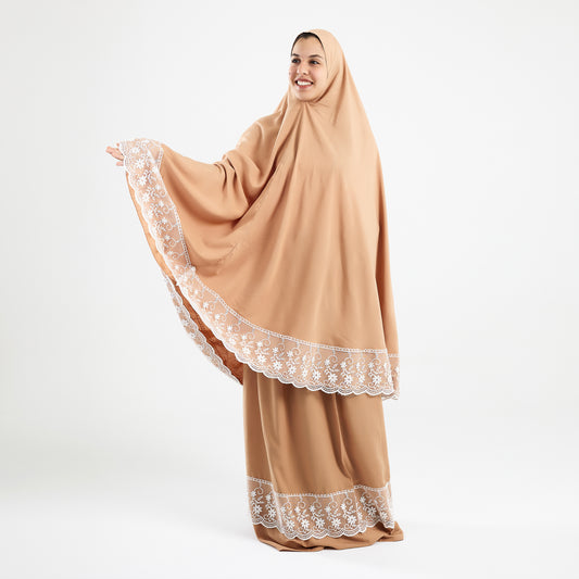 Two-Piece Beige Dantelle Prayer Dress