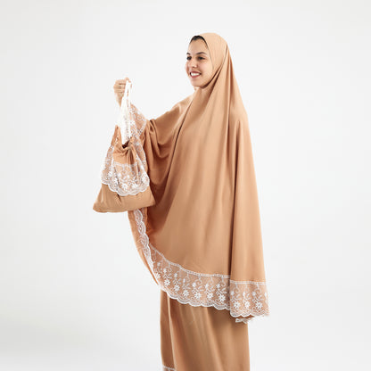 Two-Piece Beige Dantelle Prayer Dress