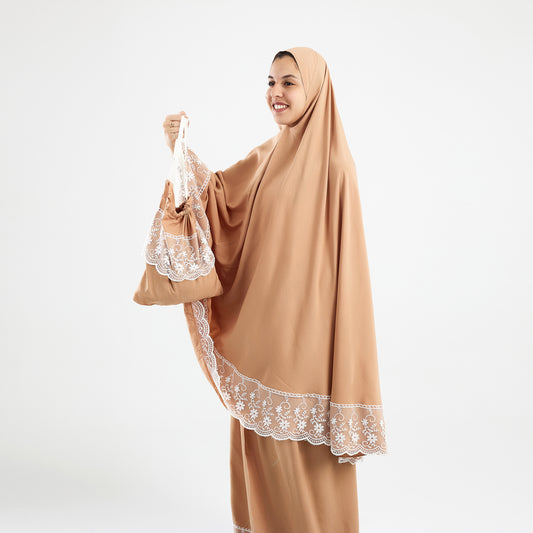 Two-Piece Beige Dantelle Prayer Dress