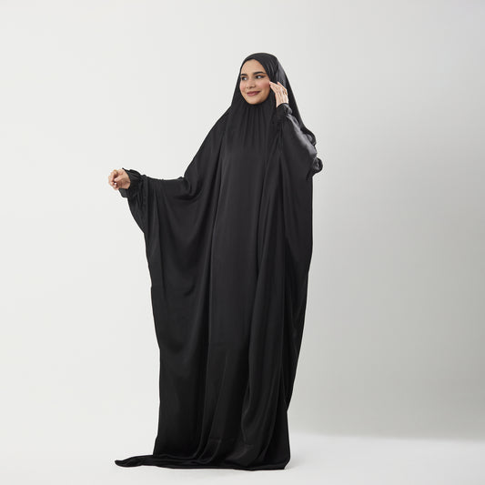 Black Satin Prayer Dress