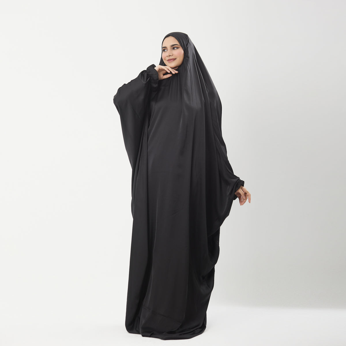 Black Satin Prayer Dress