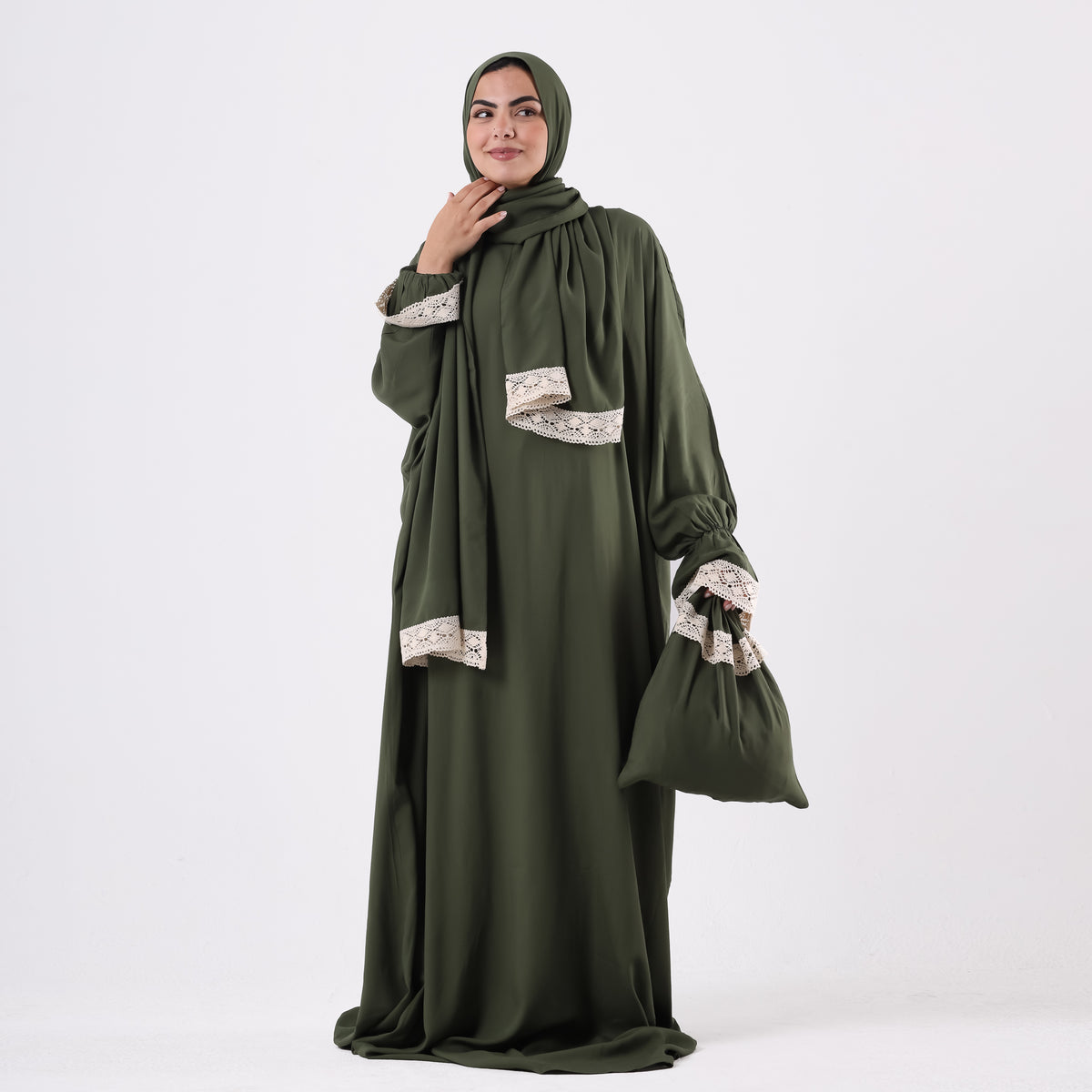 One-Piece Olive Prayer Dress