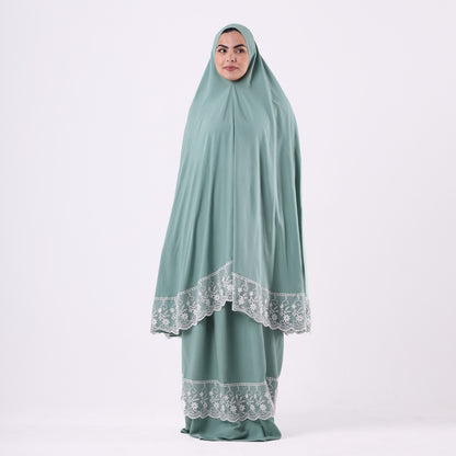 Two-Piece Mint Green Dantelle Prayer Dress
