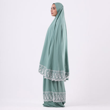 Two-Piece Mint Green Dantelle Prayer Dress