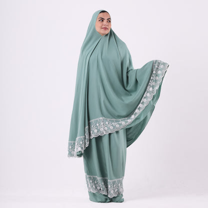 Two-Piece Mint Green Dantelle Prayer Dress