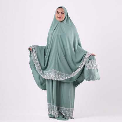 Two-Piece Mint Green Dantelle Prayer Dress