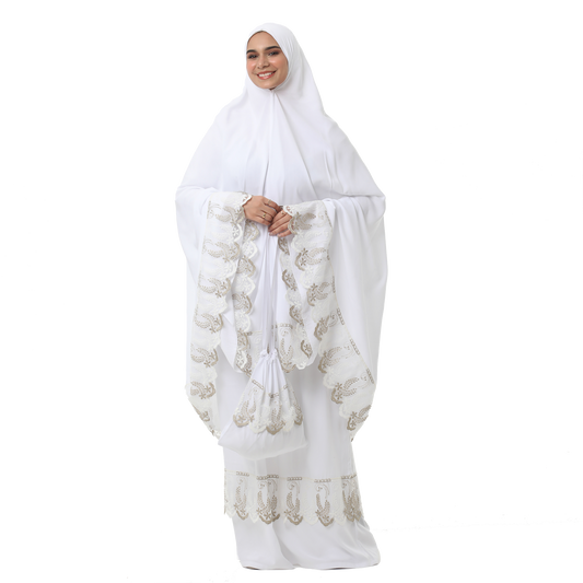 Two-Piece White Dantelle Prayer Dress